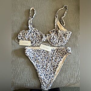 Elce Swim Blue and White Bikini Set